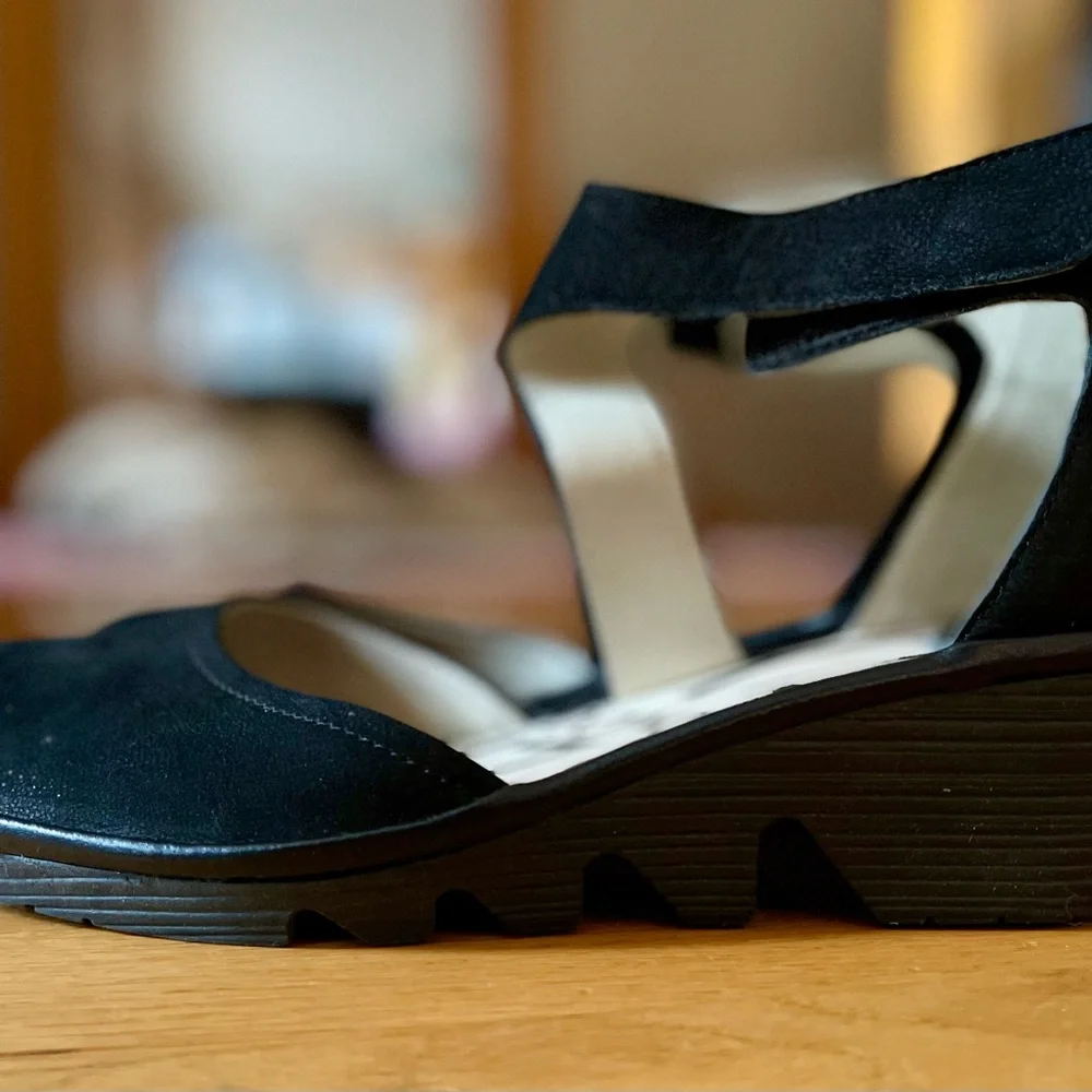 FLY LONDON PIA T Cupido/Mousse Black ankle strap shoe, women’s size 39 - Picture 7 of 10